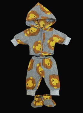 Hall lõvidega pusa + püksid + papud