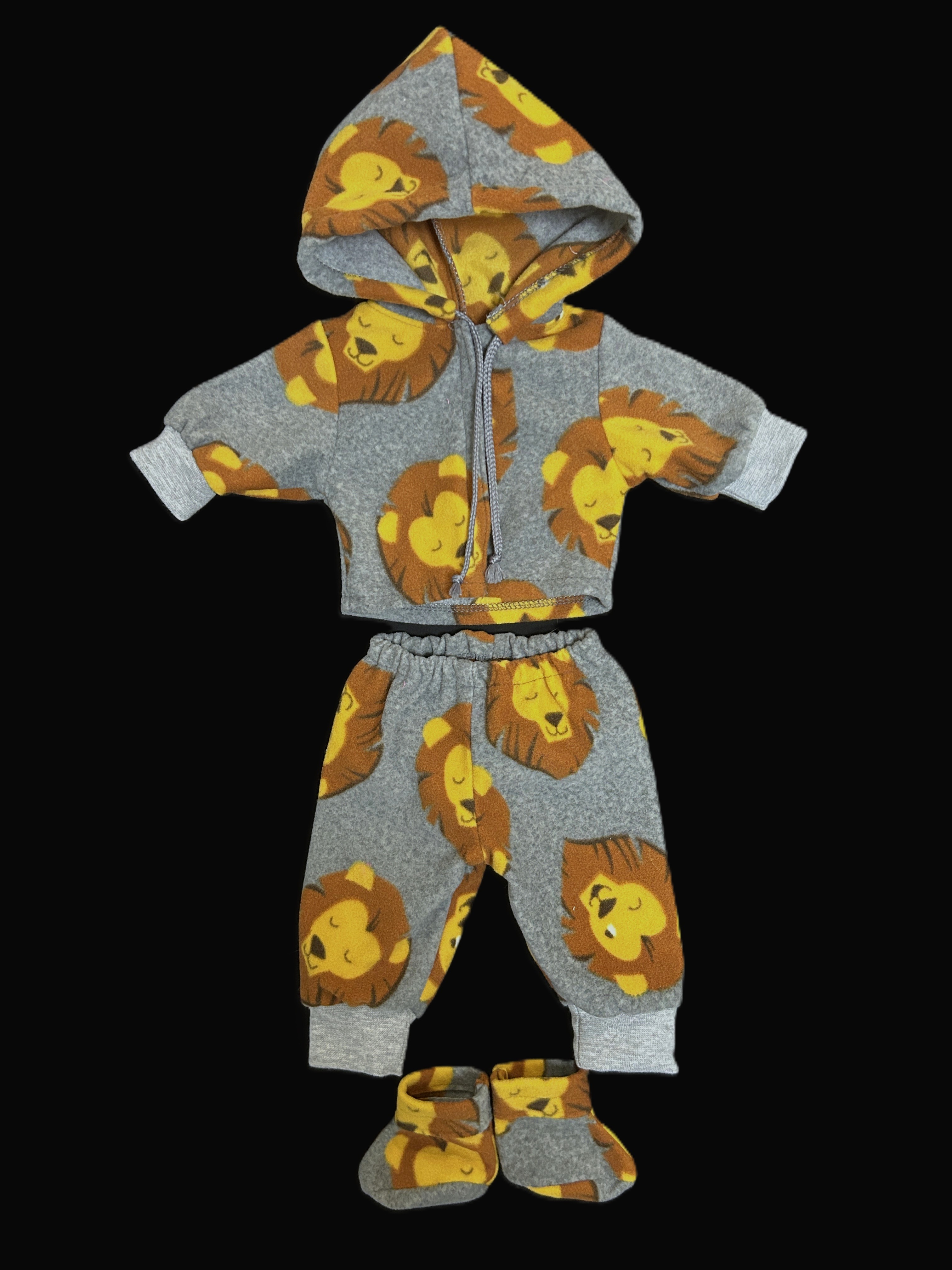 Hall lõvidega pusa + püksid + papud