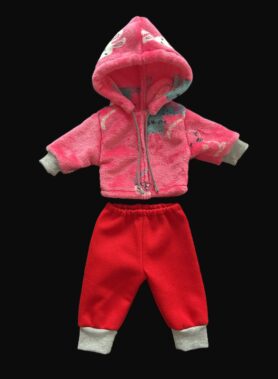 Roosa jänestega pusa + punased püksid