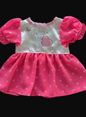 Roosa täpiline peokleit